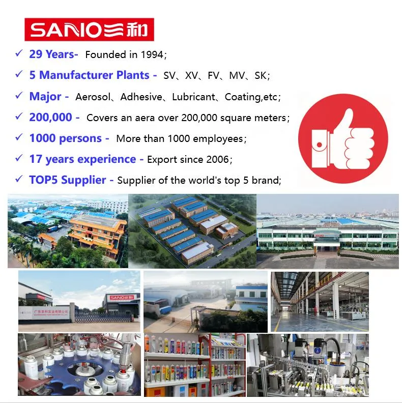 Sanvo 750ml PU Foam Chemicals 960ml High Elasticity Spray Foam Insulation Fast Drying Polyurethane Foam