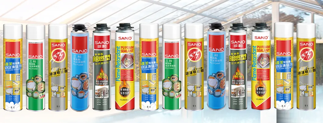 Sanvo 750ml PU Foam Spray Adhesive Bonding Sealing Insulation Packing Woodworking Construction Leather Water Solvent Based