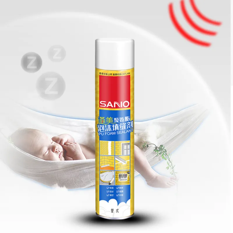 Sanvo 750ml PU Foam Spray Adhesive Bonding Sealing Insulation Packing Woodworking Construction Leather Water Solvent Based