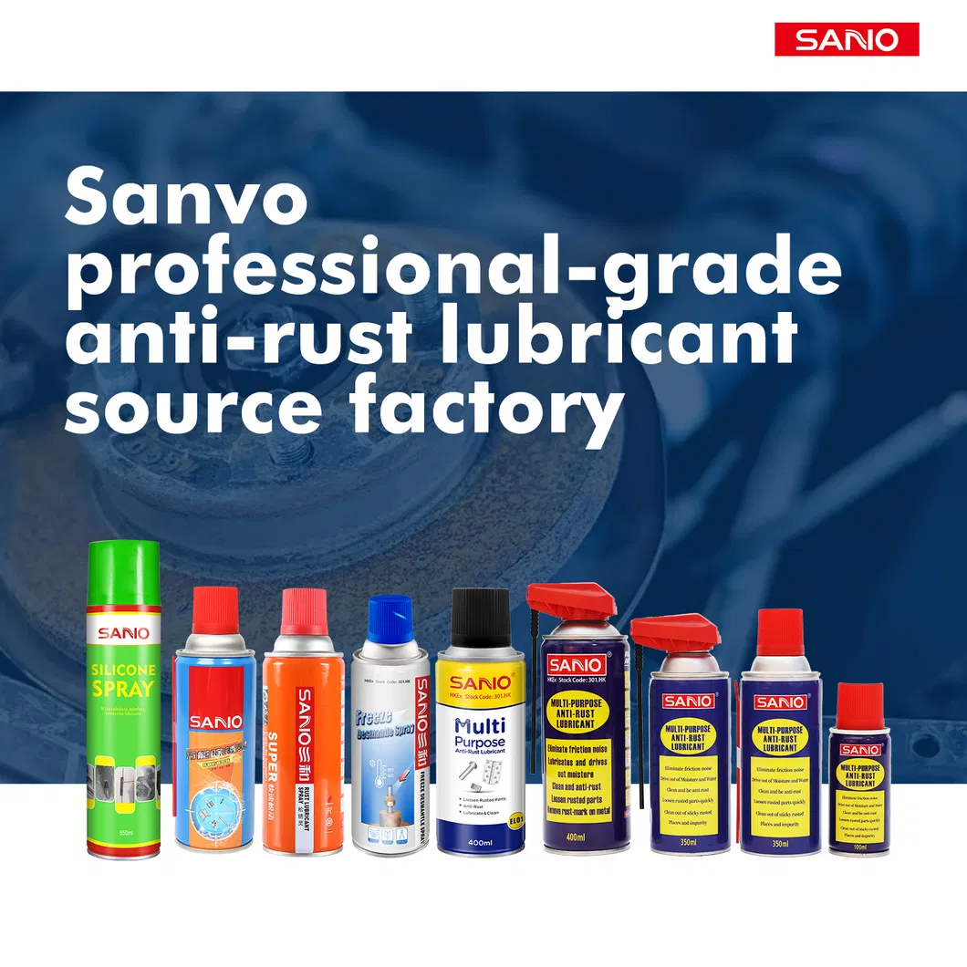 Sanvo Anti-Rust Derusting Lubricating Cleaningcarcare Multi-Purpose OEM Car Maintenance Frozen Loose Rust Loose Aerosol