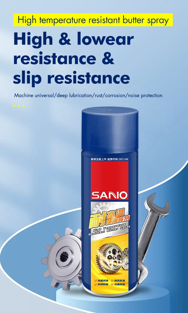 Sanvo Heat Resistant Lithium Grease Lubrication Rust Protection for Automotive Parts Industrial Gear Spray