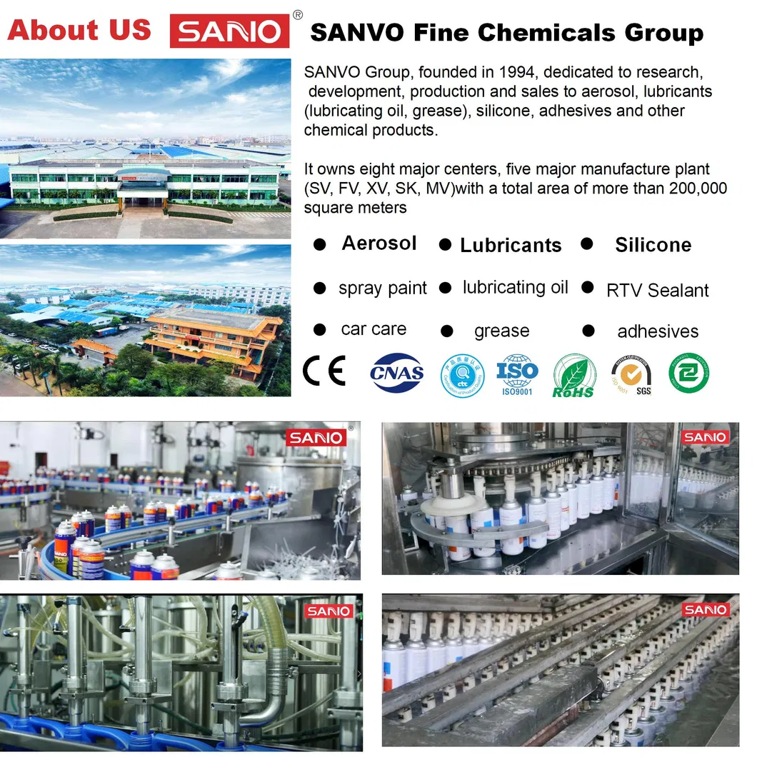 Sanvo Heavy-Duty Silicone Lubricant Spray for Long-Term Protection Against Friction and Corrosion in Outdoor Equipment