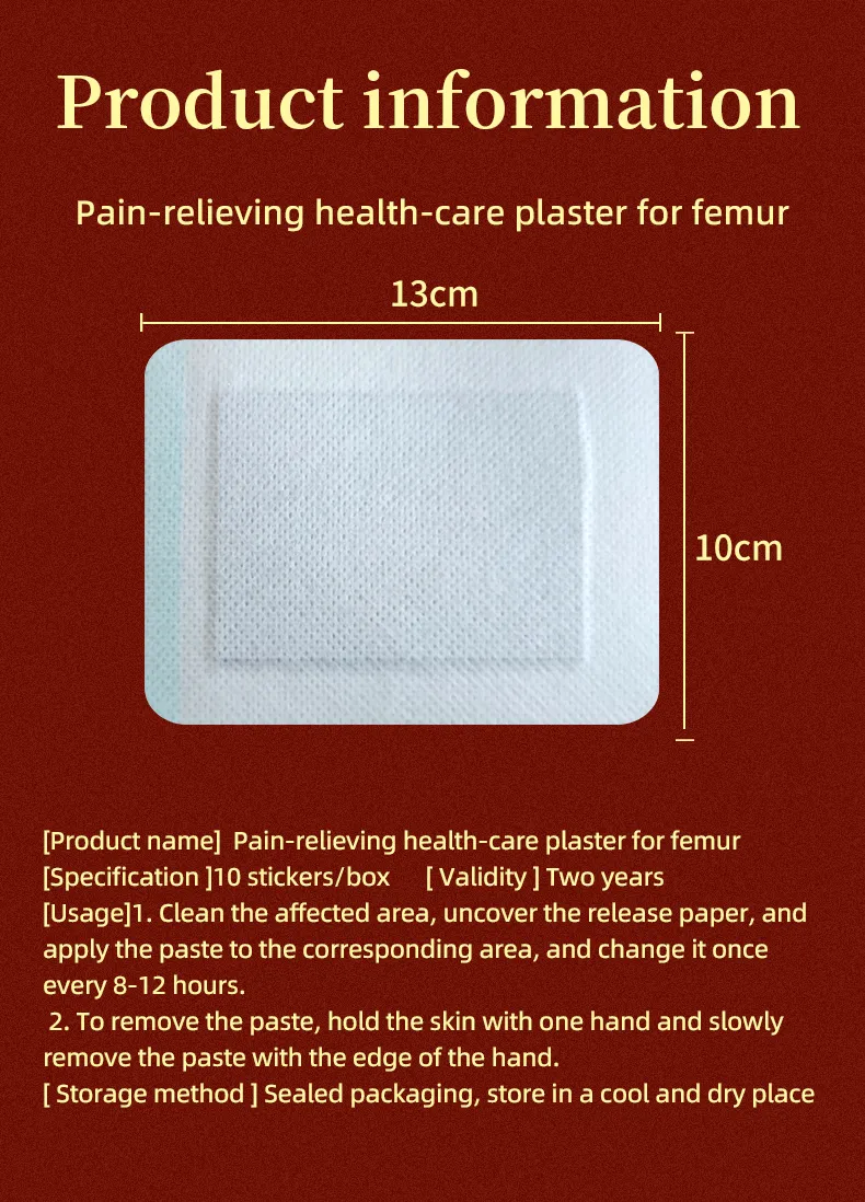 Femur Health Patch Chinese Herbal Extract Highly Absorbable Bone Strengthening Pain Relief Patch