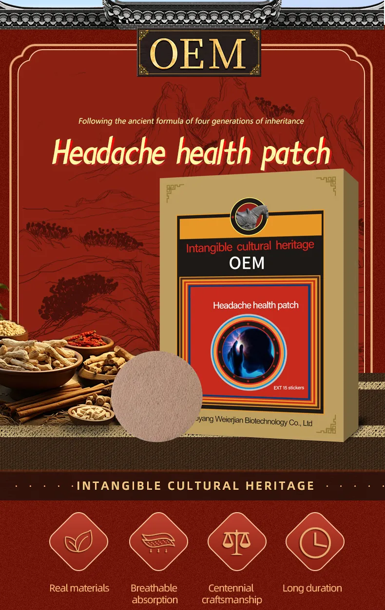 Headache Health Patch Dizziness Trigeminal Nerve Pain Relief Anxiety Relaxation Pain Relief Patch