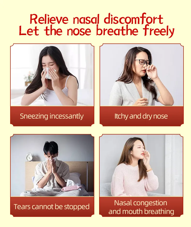 Herbal Extract Acupuncture Plaster Relieves Rhinitis, Sensitive Sneezing, Nasal Patch