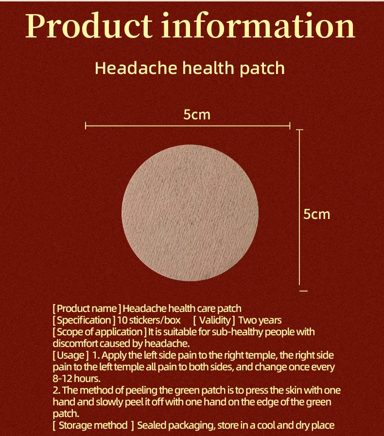 OEM Trigeminal Migraine Pain Relief Patch for Anxiety and Swelling