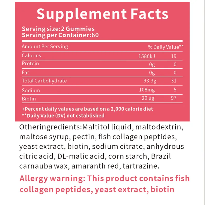 Glowing Glutathione Gummies with Biotin and Marine Collagen Hydrolyzed Supplements