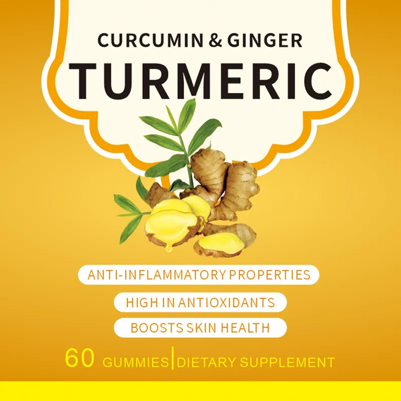 OEM Natural Dietary Pectin Supplement Turmeric Root Extract Turmeric Chewable Gummies