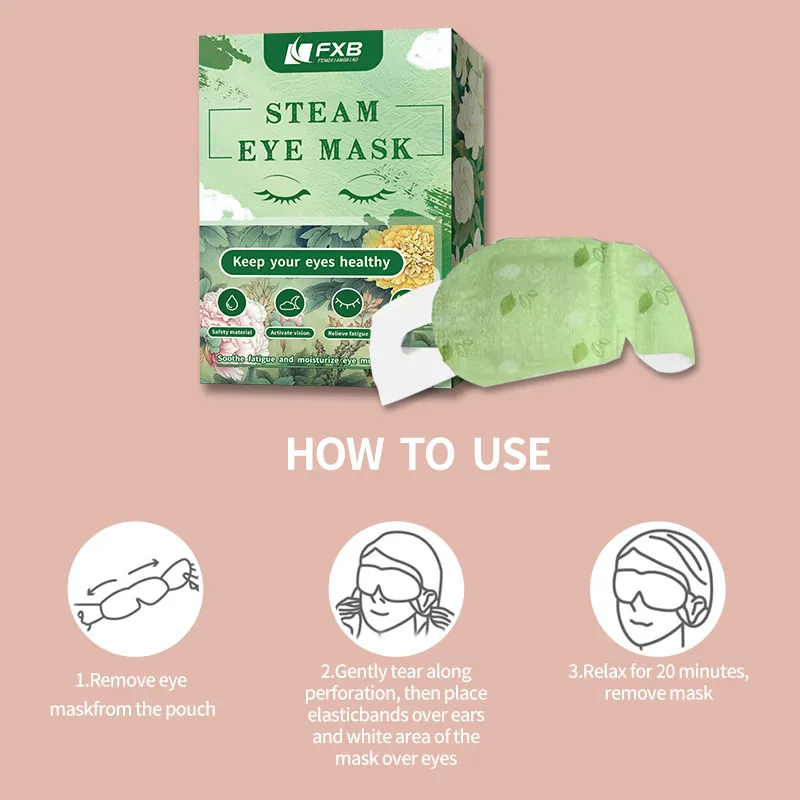 Private Label Disposable Aromatherapy Steam Eye Mask Warming Hot Facial Mask Patch