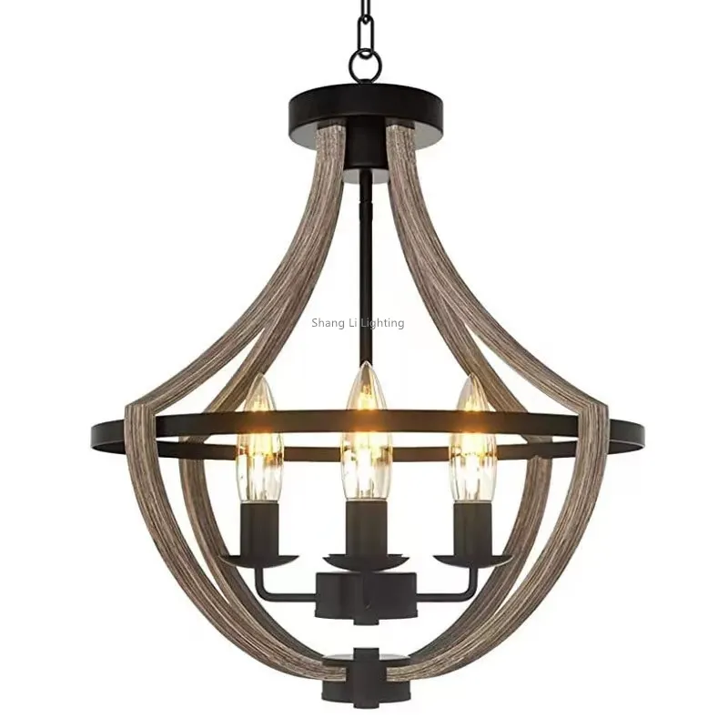 American Rustic Wood Ceiling Light Vintage Balcony Bedroom Top Light Soft Furnishing Designer Model B&B Foyer Entry Light