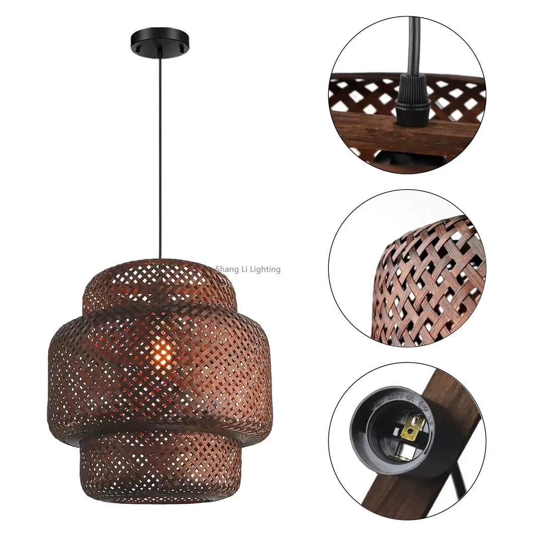 Bamboo Art Chandelier Creative Personality Lantern Restaurant Restaurant Bamboo Rattan Art Pendant