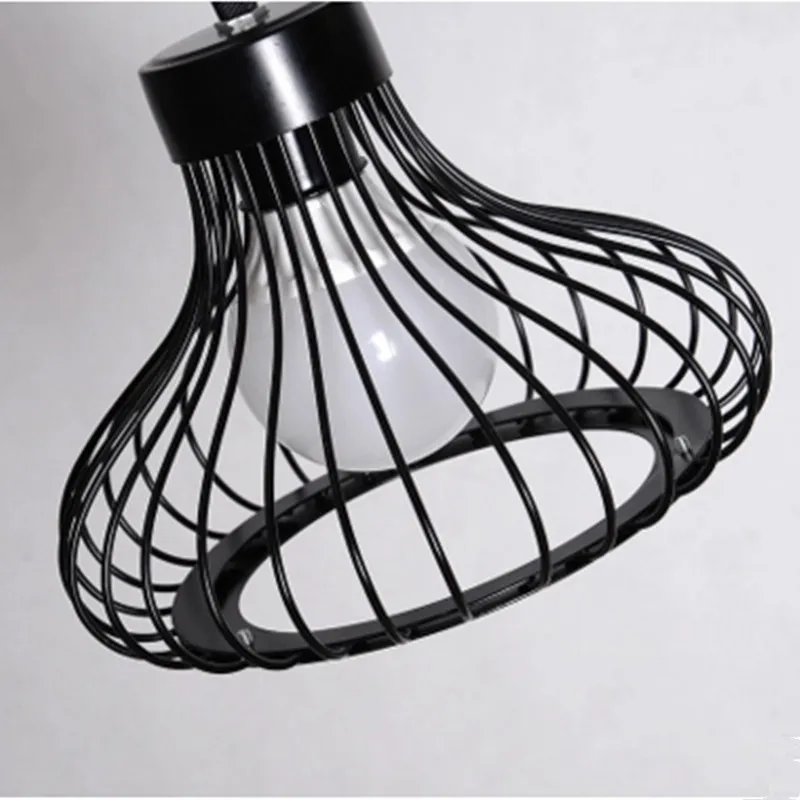 Loft Restaurant Cafe Decoration Black Vintage Iron Cage Pendant Light