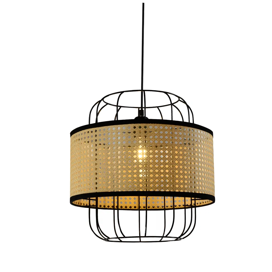 Modern Designwave Shape Bamboo Pendant Light for Restaurant Dining Room Bedroom