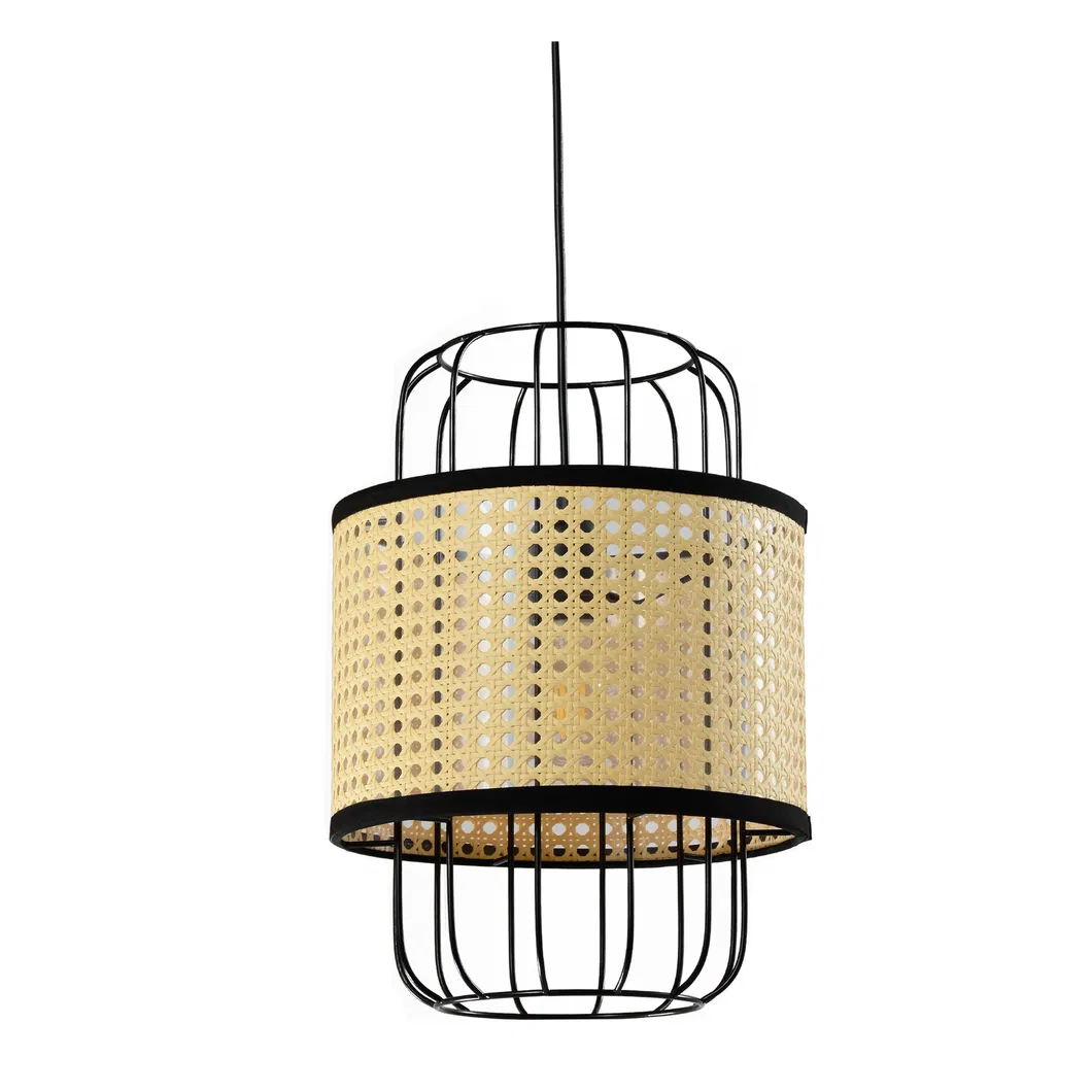 Modern Designwave Shape Bamboo Pendant Light for Restaurant Dining Room Bedroom