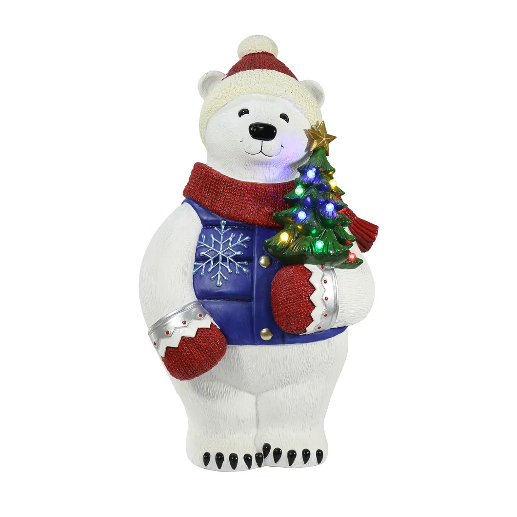 American Christmas Table Lamp European-Style Resin Christmas Polar Bear Table Lamp European-Style Holiday Table Lamp