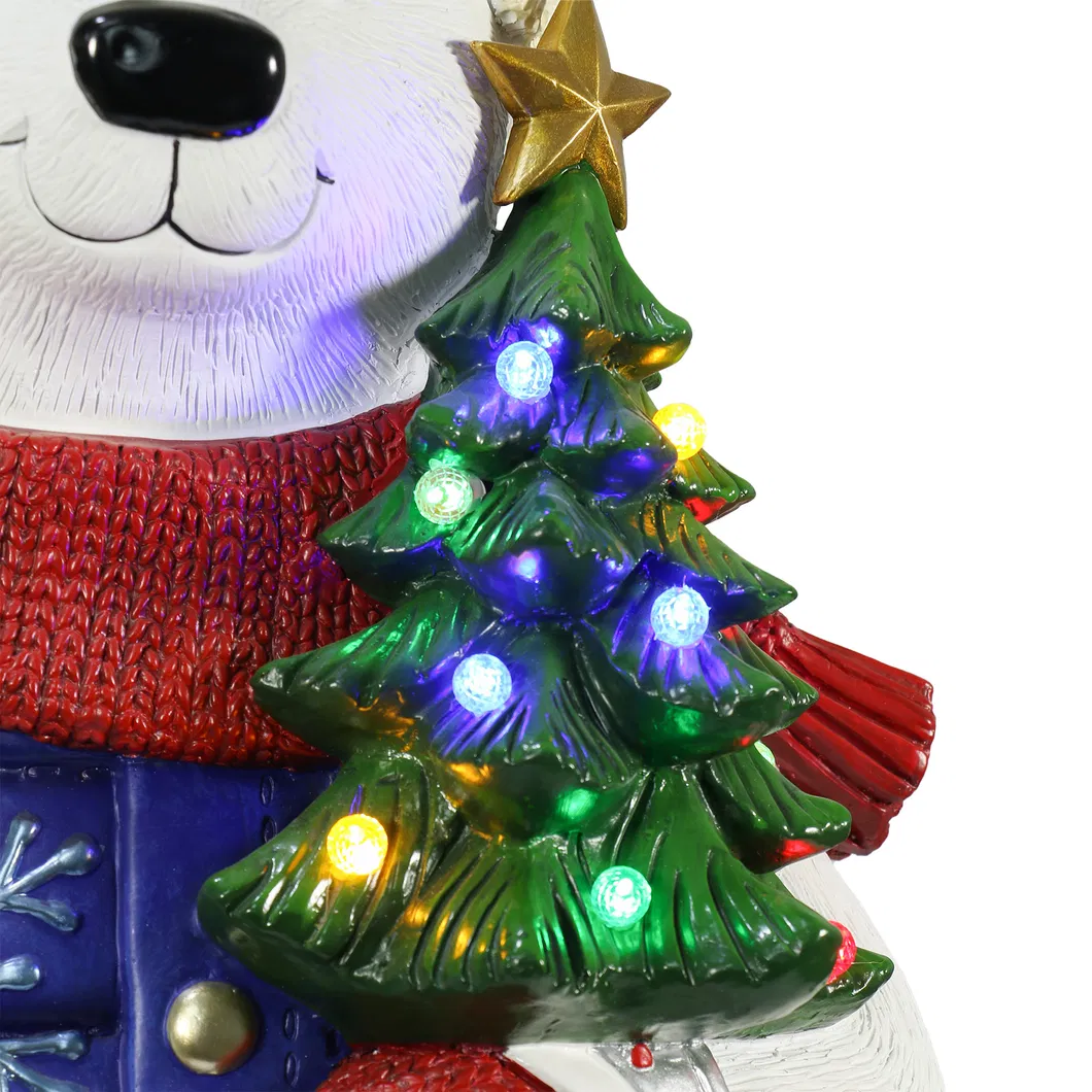 American Christmas Table Lamp European-Style Resin Christmas Polar Bear Table Lamp European-Style Holiday Table Lamp