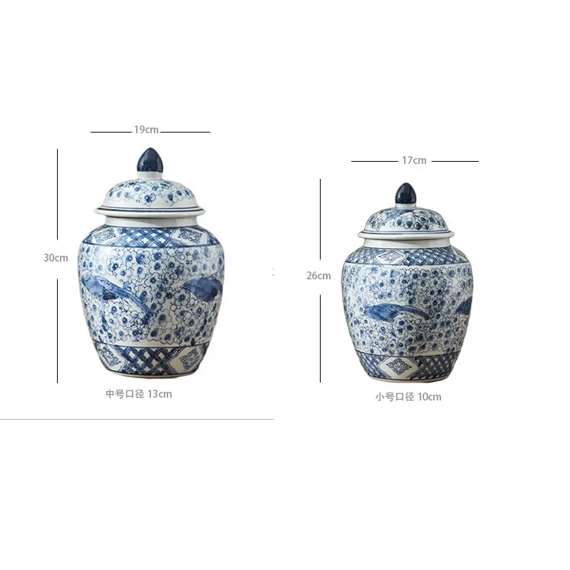 Chinese Antique Home Goods Decorative Ceramic Blue and White Porcelain Ginger Jar