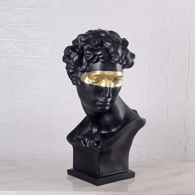 Classic Home Decor Modern Resin Roman Sculpture David Statue Bust Wholesale Decorations Bust