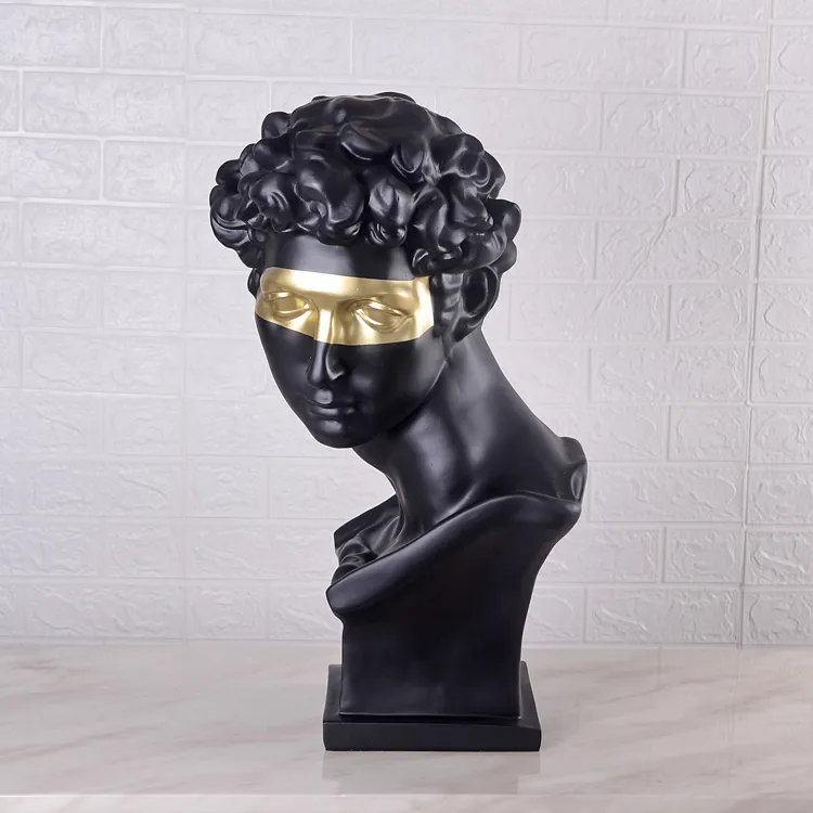 Classic Home Decor Modern Resin Roman Sculpture David Statue Bust Wholesale Decorations Bust