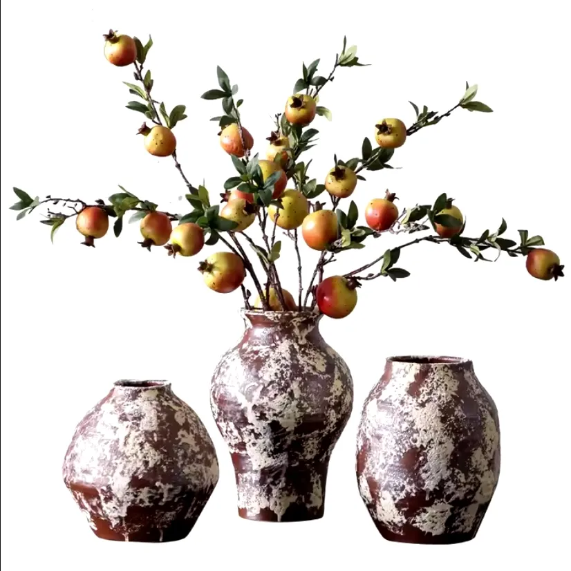 Rustic Unique Design Living Room Decoration Vase Small Ceramic Flower Bud Vase