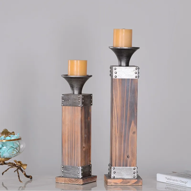 Transitional Home Decor Resin Candle Holder Set Living Room Decorations