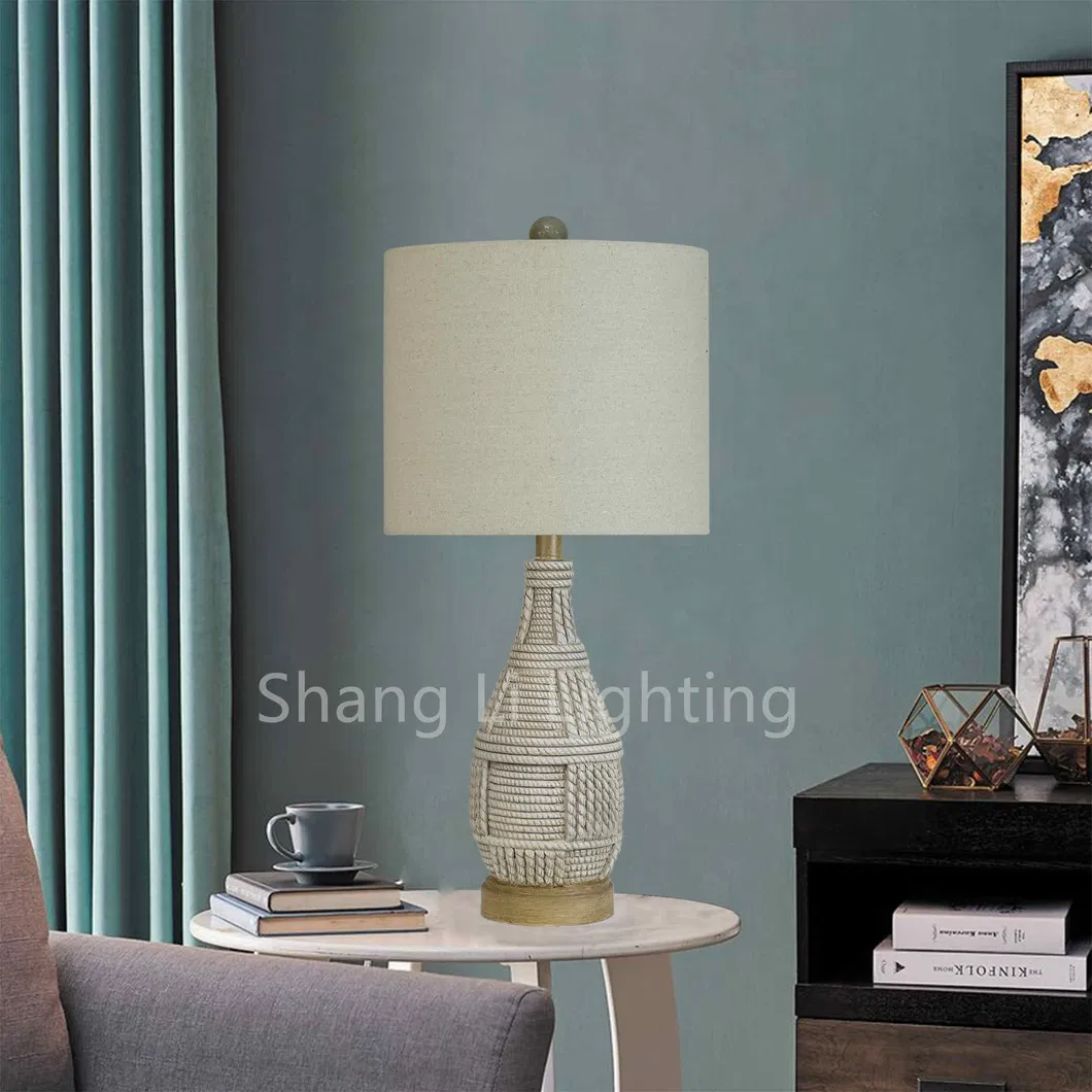 American-Style B&B Hotel Bedroom Bedside Lamp-Like Table Lamp Panel Soft French Design Retro Resin Carving Decorative Table Lamp