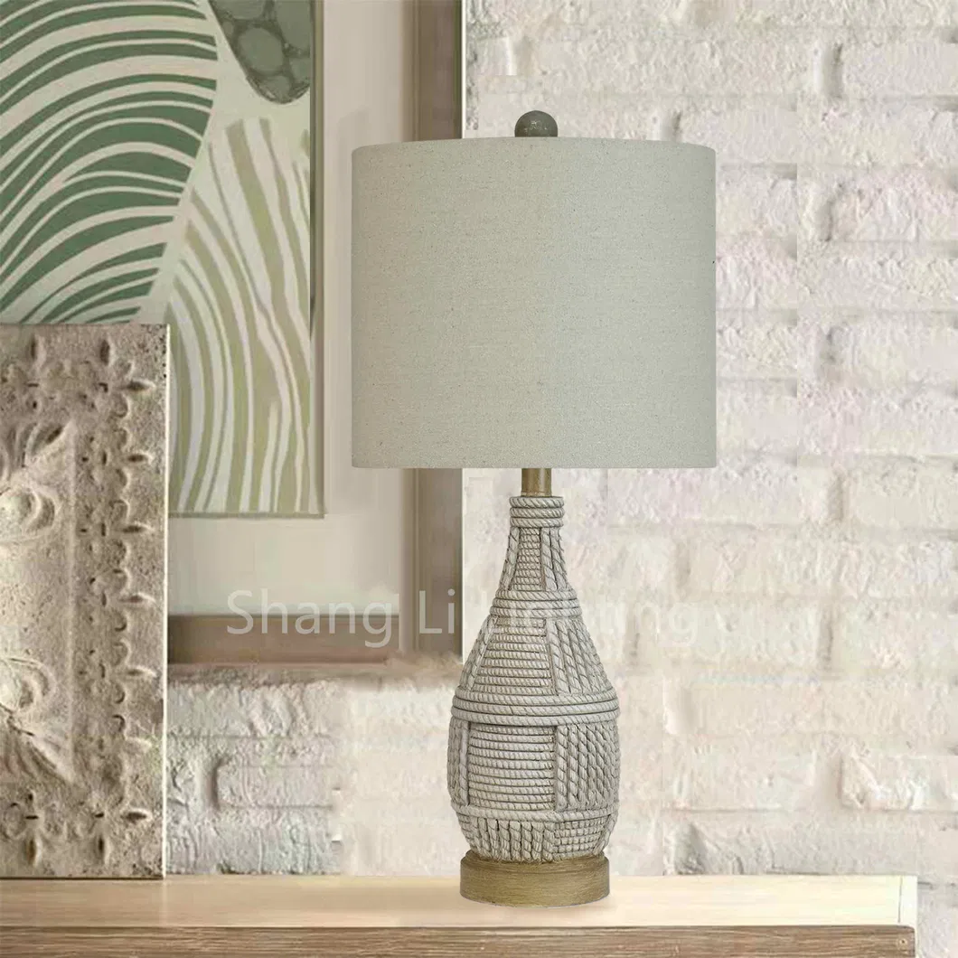 American-Style B&B Hotel Bedroom Bedside Lamp-Like Table Lamp Panel Soft French Design Retro Resin Carving Decorative Table Lamp