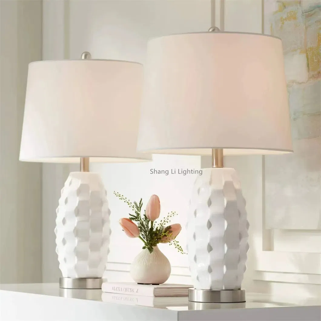 American Ceramic Table Lamp Bedroom Bedside Lamp Study Creative Fashion Hotel Decorative Room Warm Light Bedside Table Lamp