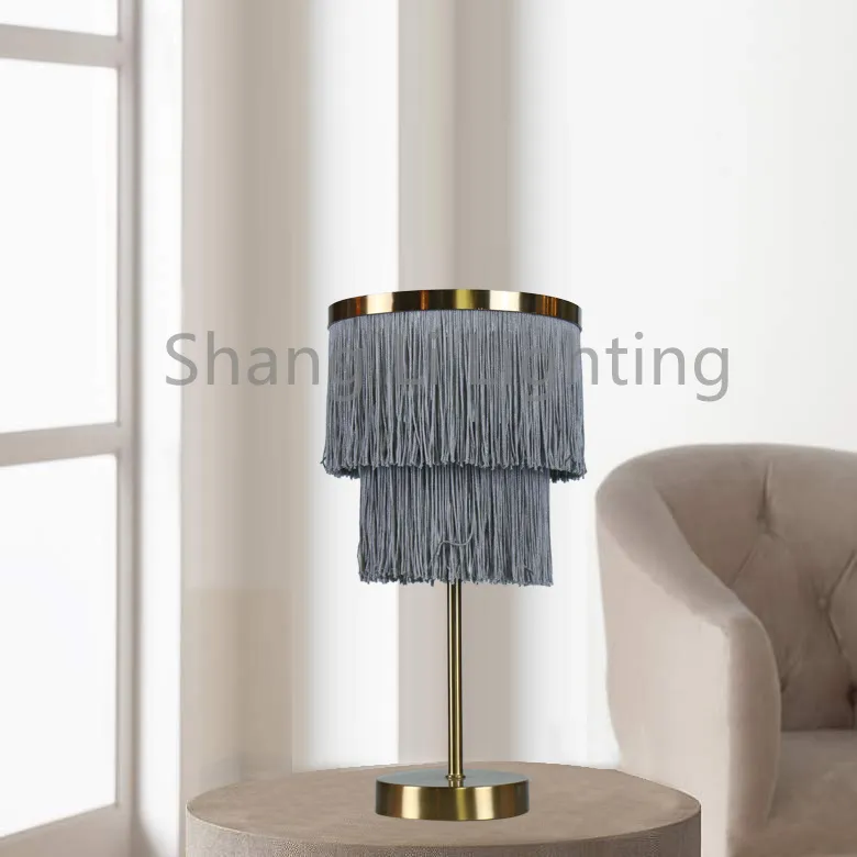 American Country Retro Chandelier Bedroom Cotton Thread Lamp Cotton Thread Tassel Creative Villa Hotel Restaurant Lamp Living Room Lamp Table Lamp