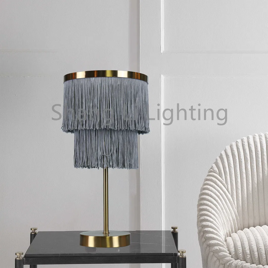 American Country Retro Chandelier Bedroom Cotton Thread Lamp Cotton Thread Tassel Creative Villa Hotel Restaurant Lamp Living Room Lamp Table Lamp