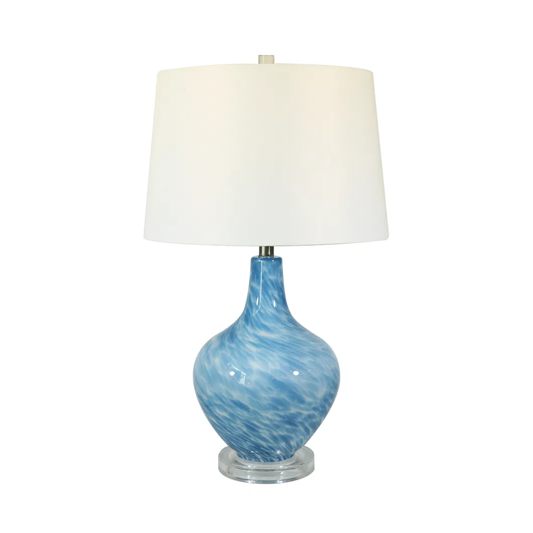 American Light Luxury Table Lamp Living Room Bedroom Bedside Table Lamp Simple Modern Master Bedroom Creative Villa Retro Nordic Blue Table Lamp Floor Lamp