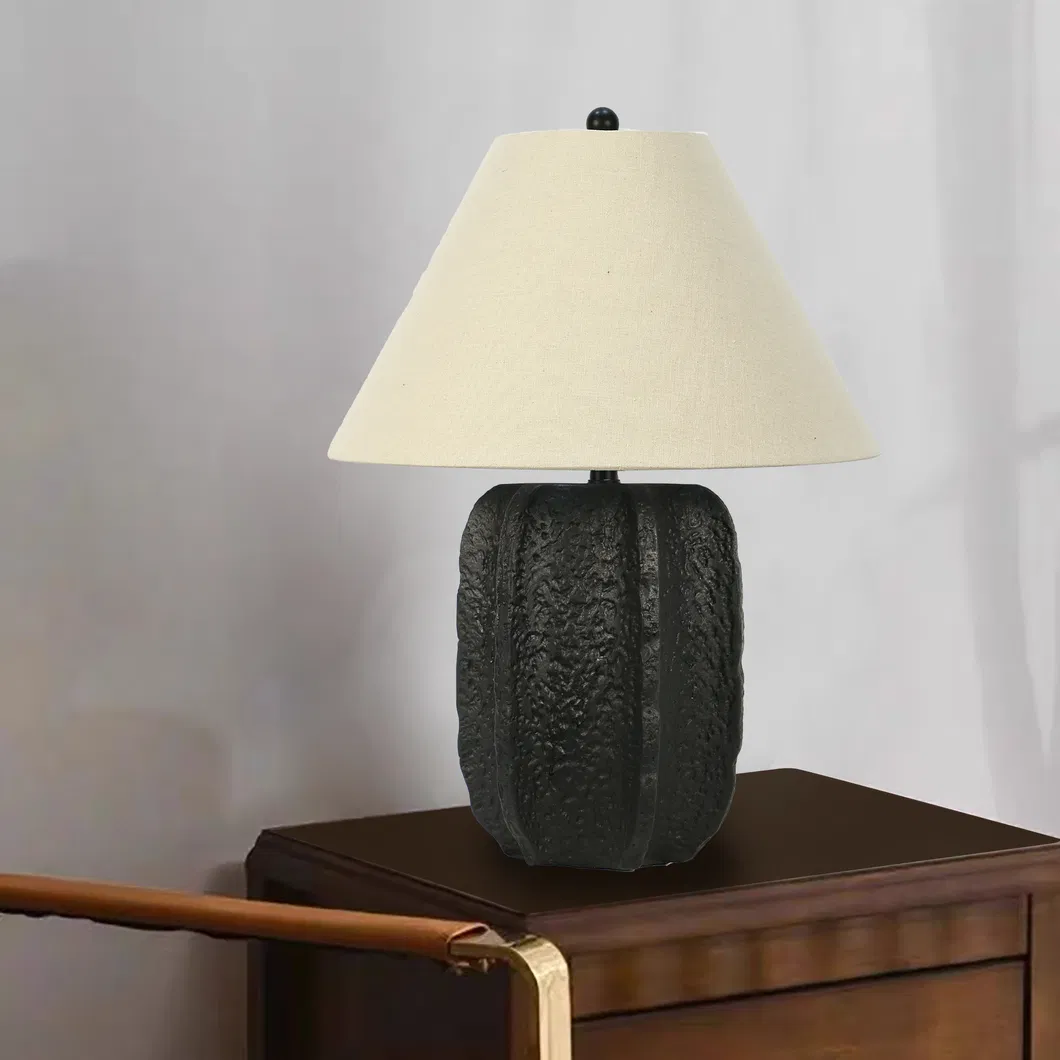 Black Ceramic Table Lamp Vase Shape Decorative Table Lamps