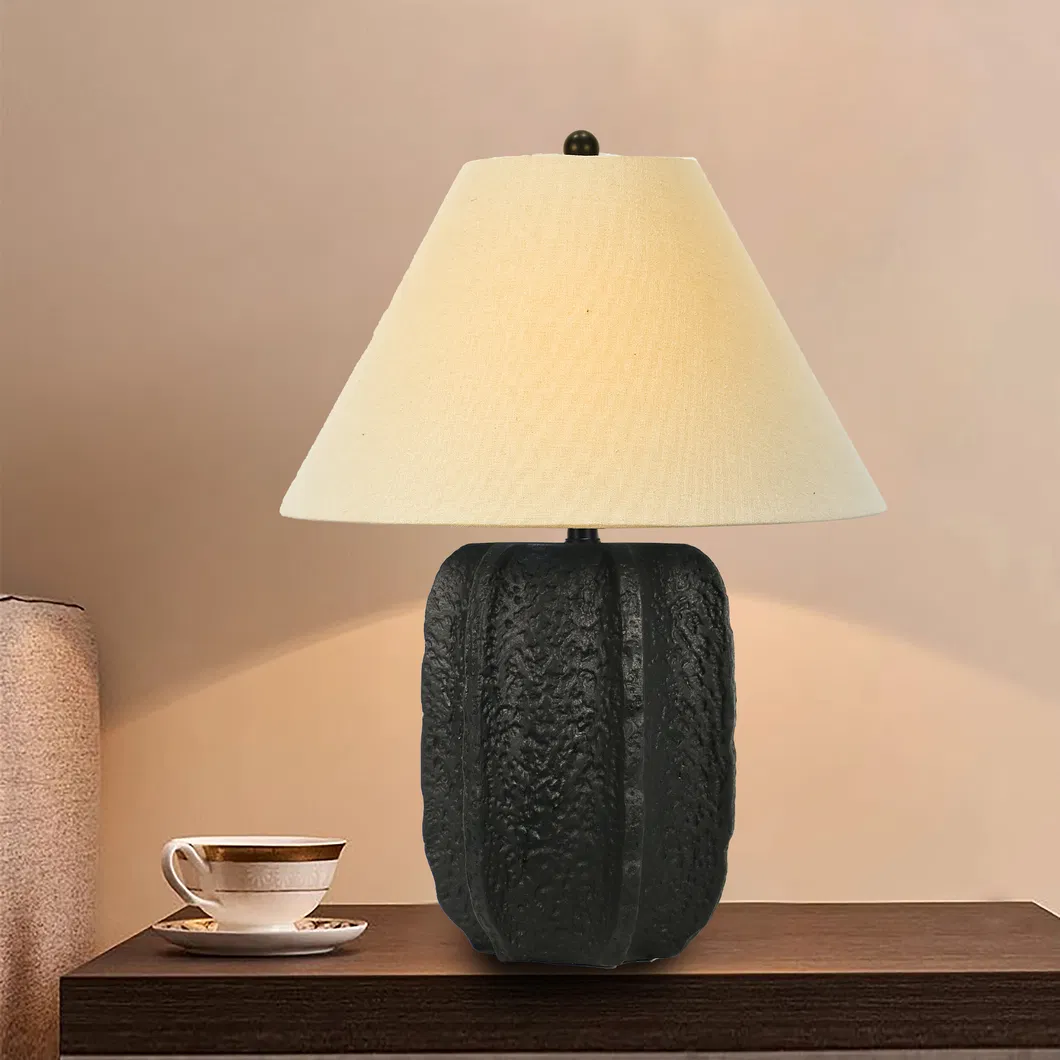 Black Ceramic Table Lamp Vase Shape Decorative Table Lamps