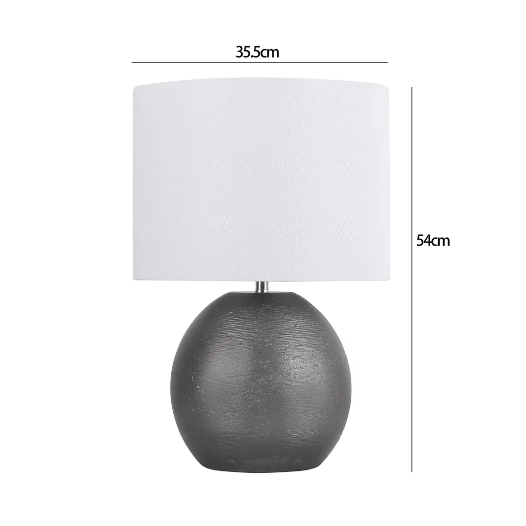 Black Ceramic Table Lamp with White Fabric Shade Table Lamp