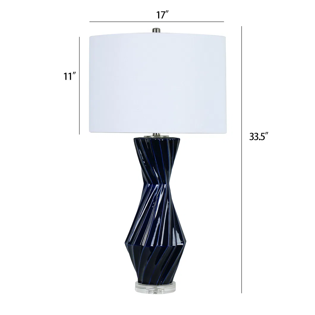 Blue Ceramic Table Lamp Vase Shape Table Lamp Premium Table Lamps