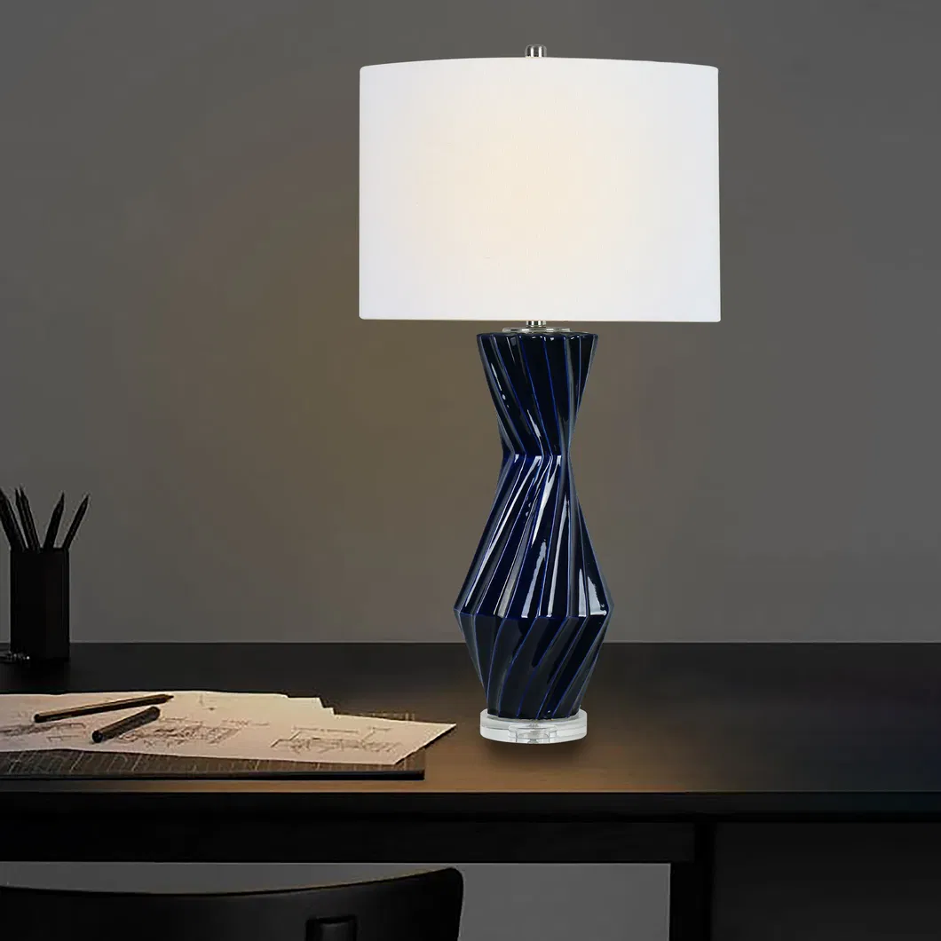 Blue Ceramic Table Lamp Vase Shape Table Lamp Premium Table Lamps