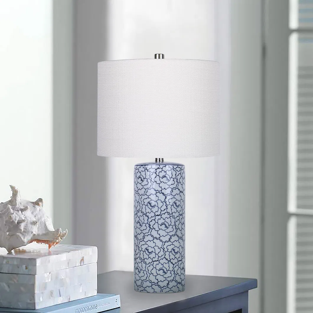 Blue Peony Premium Ceramic Table Lamp