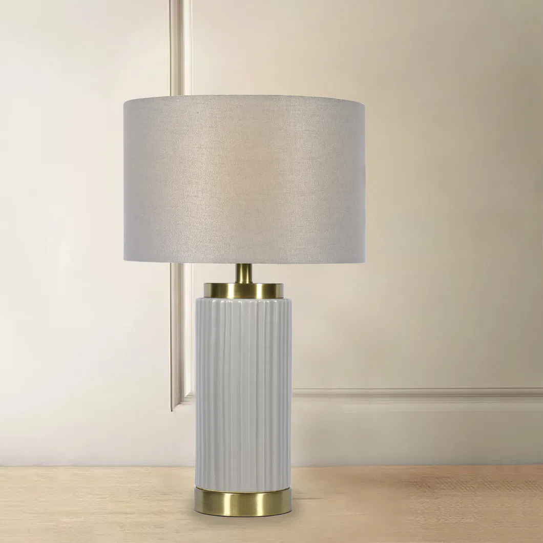 Ceramic Table Lamp Grey Colour Bedroom Table Lamp