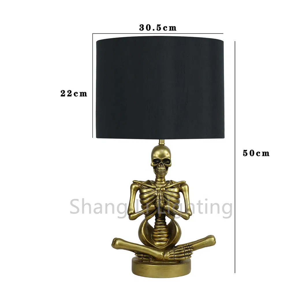 Christmas Table Lamp Meditating Skull Table Lamp Personality Retro Brass Decorative Handicraft Table Lamp Floor Lamp