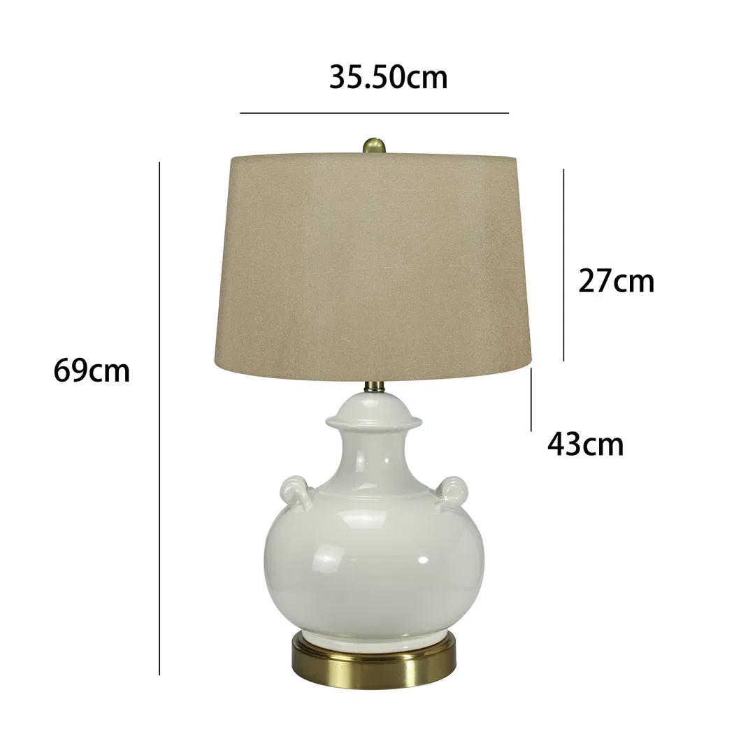 Classical Pot-Shaped Base Fashion Interior Lighting Exquisite Table Lamp Ceramic Light