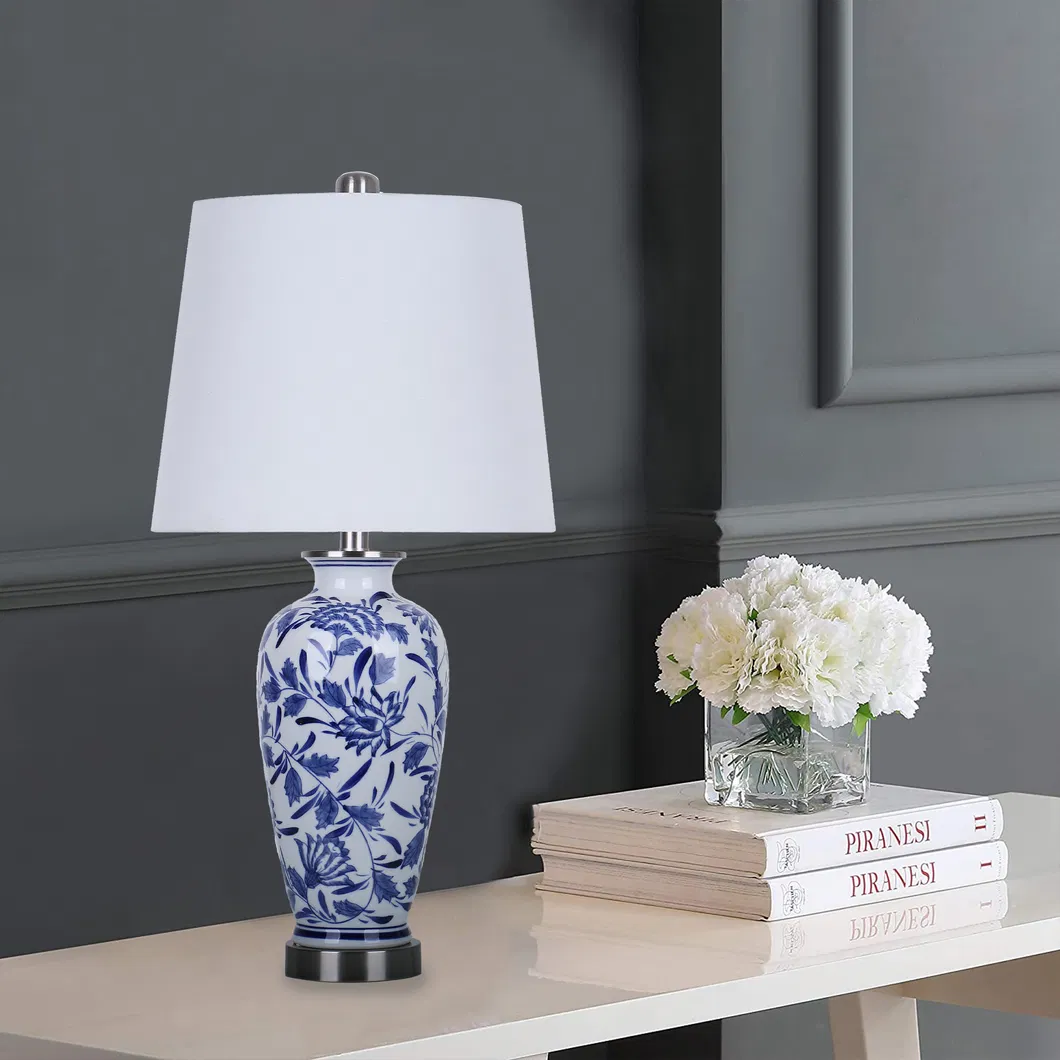 European Ceramic Table Lamp French Vintage Living Room Japanese Wabi-Sabi Style Table Lamps