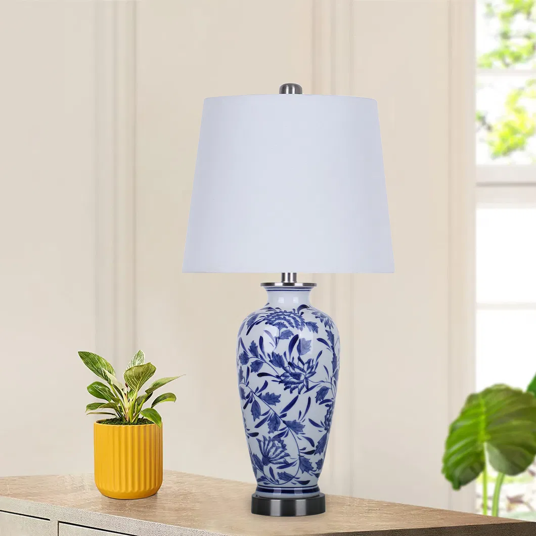 European Ceramic Table Lamp French Vintage Living Room Japanese Wabi-Sabi Style Table Lamps