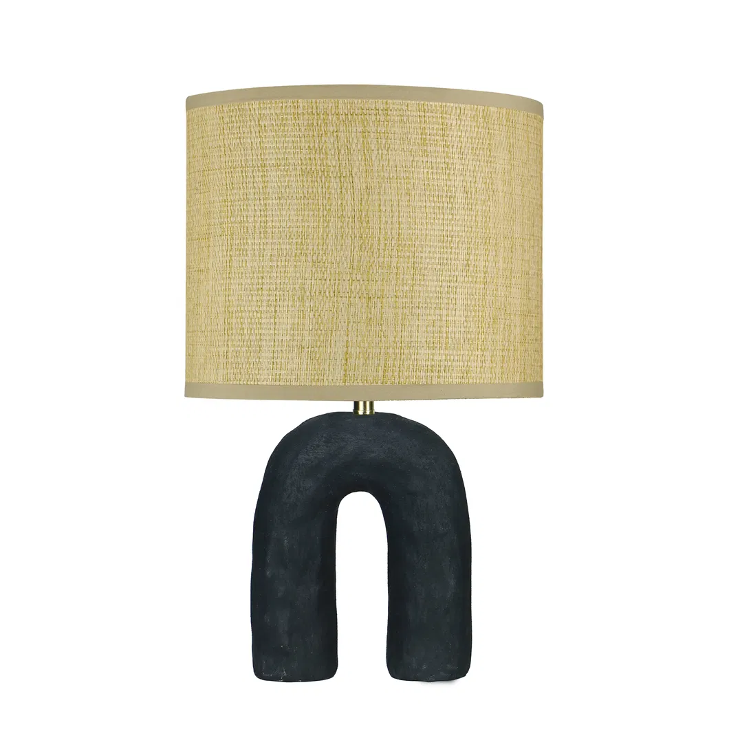 European Style Table Lamp Letter Nature Black Table Lamp Modern Ceramic Table Lamps