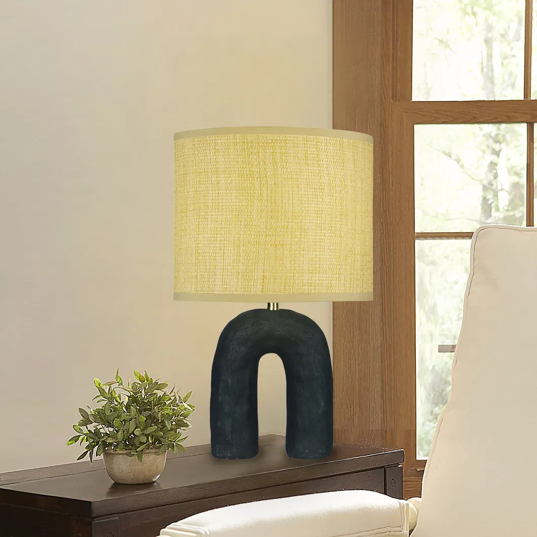 European Style Table Lamp Letter Nature Black Table Lamp Modern Ceramic Table Lamps