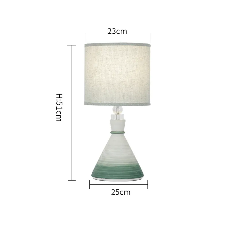 Fabric Lampshade Cone Lampshades in High Quality Ceramic Table Lamp