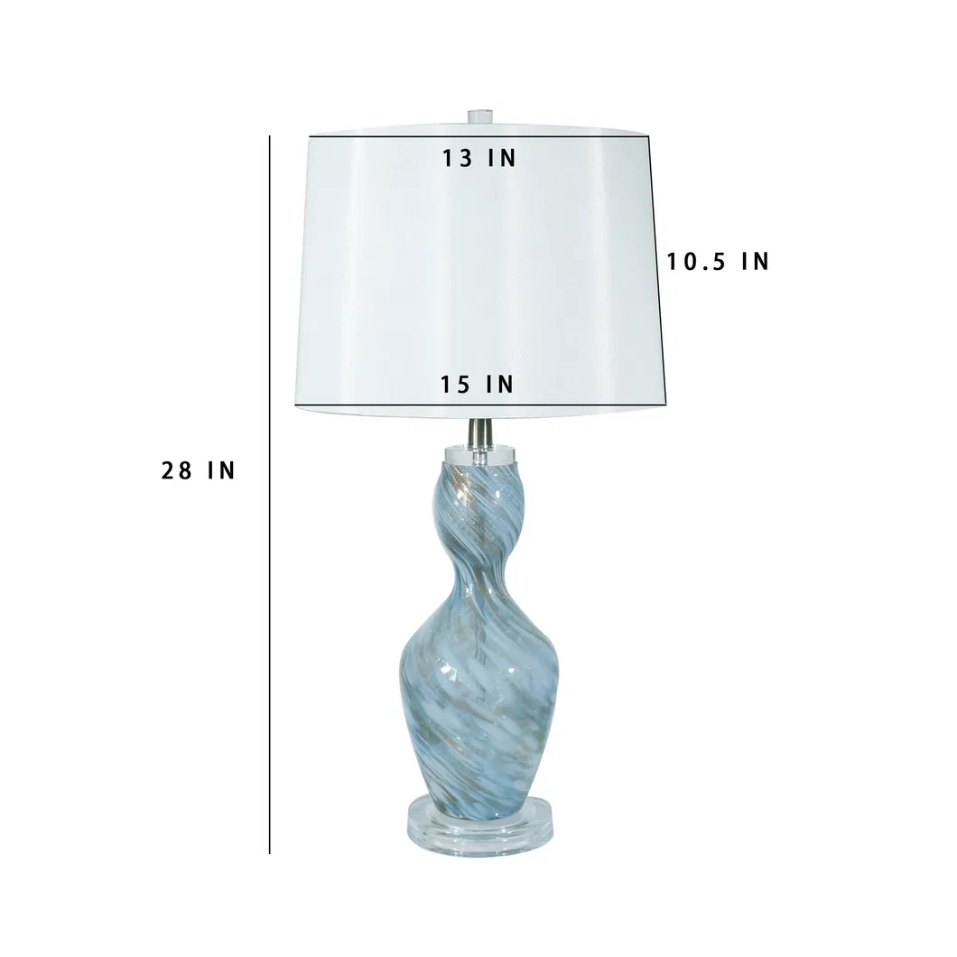 Fashion Simple Creative Glass Gourd Mediterranean Bedroom Bedside Lamp Nordic Blue Table Lamp