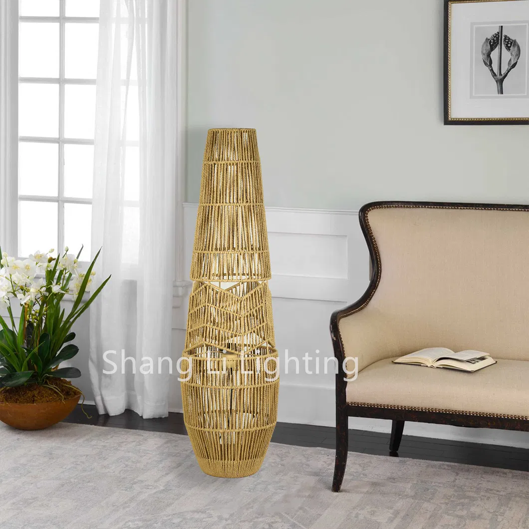 Japanese Retro Zen Homestay Hotel Lighting Personality Creative Living Room Sofa Next to The Bedroom Corner Rattan Floor Lamp