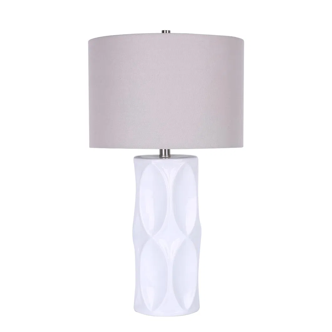 Light Luxury Table Lamp American Modern Italian Bedroom Bedside Lamp Designer Villa White Ceramic Table Lamp