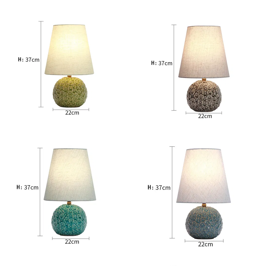 Office Hotel Home Multi-Colored Desk Light Lamp Rose Ceramic Table Lamp LED Lamp