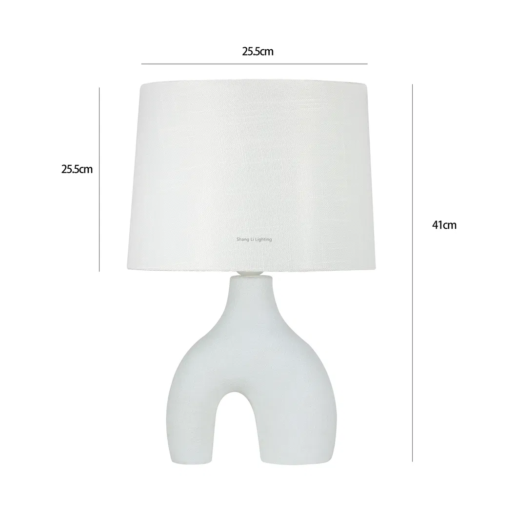 White Creative Table Desk Lamp Contemporary Resin LED Light for Home Living Bed Room Decoration